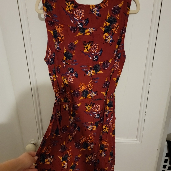 beachlunchlounge Floral Mini Dress - Burgundy and Yellow - Picture 6 of 6